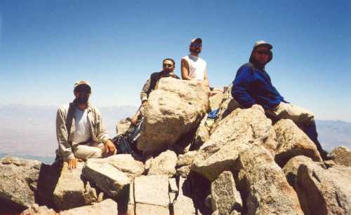 Foo'ball, Michael O., Schmed and Jim on summit of Checkered Demon