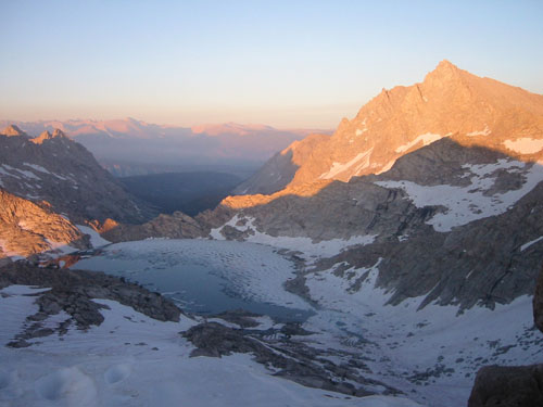 Columbine Lake from Sawtooth Pass