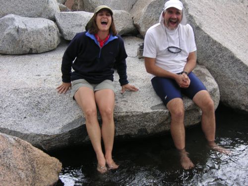 Cooling off our feet in the Darwin Canyon