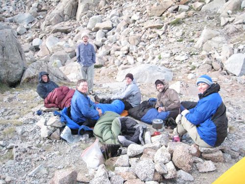 Dan, Ken, Grant, Dave, Schmed & Laurel in camp