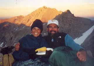 Leslie, Schmed & squash enjoying camp high in Forester Pass