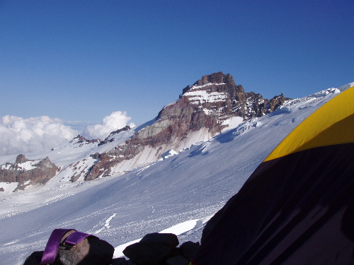 Tantalizing view of Little Tahoma from Camp Schurman