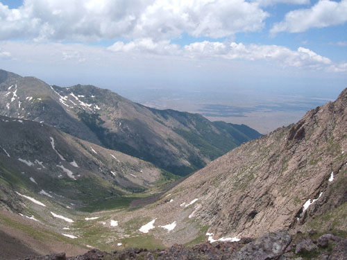 Looking down the approach basin from Milwaukee Peak