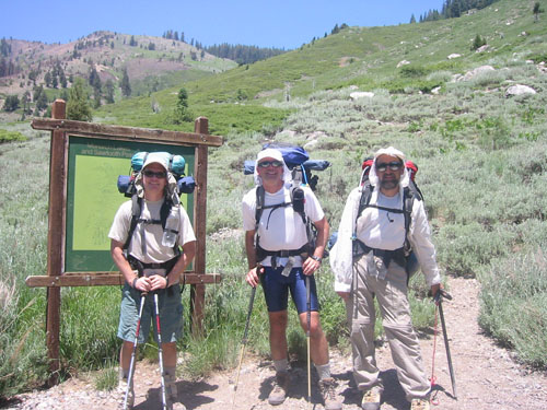 Dave, Schmed and Foo'ball at Mineral King trailhead