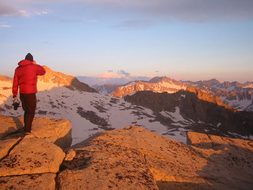 Jim enjoys sunset from Potluck Pass