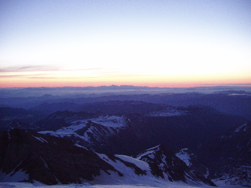 Sunrise from glacier on Rainier