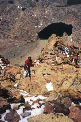 Doug rappelling off Humphreys